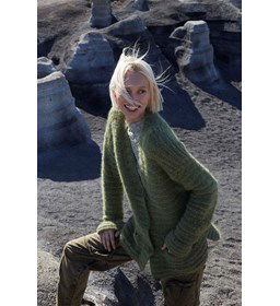 Damesvest Wilderness Quest met horizontale ribbels gemaakt van knopen