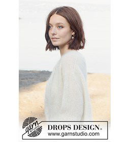 Wispy Dandelion Cardigan gemaakt van Drops Kid Silk