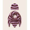 gestreepte set sjaal en muts Amelia gemaakt van Phildar Phil Chic