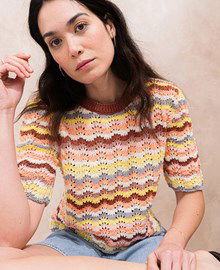 damestrui Lisa met gekleurde waaierstrepen