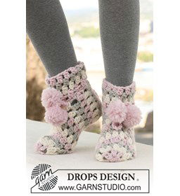 Sloffen gemaakt van Drops Snow - Eskimo