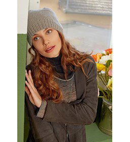 Muts met boord gemaakt van Lang Yarns Cashmere Classic