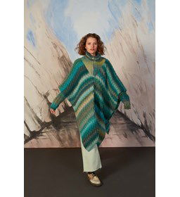 Lange cape met rits gemaakt van Lang Yarns Orion