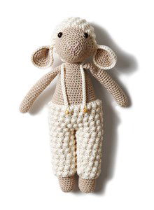 Schaap met broek met bretels