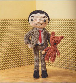 Pop mr Bean en Teddy gemaakt van Scheepjes Catona 25 en 10 gram