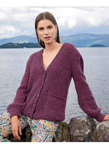 Damesvest met zakken en V-hals