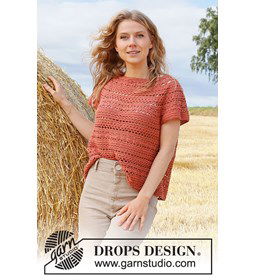 Dames shirt gemaakt van Drops Safran