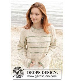 Damestrui met brede boorden en wijde hals gemaakt van Drops Belle