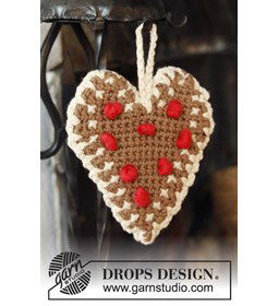 Gehaakt hart  gemaakt van Drops Safran