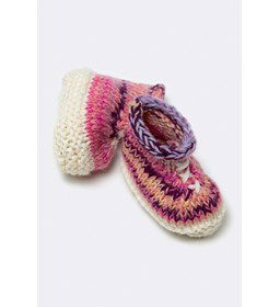 Gekleurde babyschoentjes gemaakt van Lang Yarns Merino 200 bebe