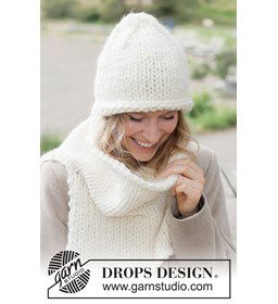 Gebreide set: muts en halswarmer van dikke wol gemaakt van Handwerk accesoires