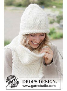 Gebreide set: muts en halswarmer van dikke wol