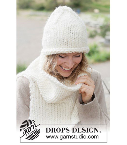 Gebreide set: muts en halswarmer van dikke wol