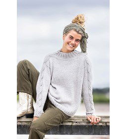 Damestrui met brede halsboord gemaakt van Lang Yarns Baby alpaca