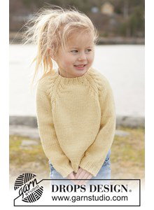 Breipatroon kindertrui met kabels sunny laugh sweater gemaakt van Drops Big Merino