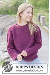 Breipatroon damestrui Purple Dahlia met ronde pas van andere kant