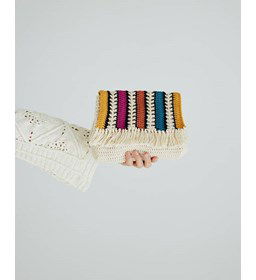 Gestreept tasje met Franjes gemaakt van Phildar Phil Coton 4