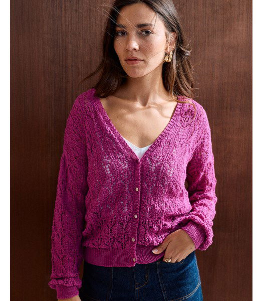 Breipatroon Damesvest in kantpatroon