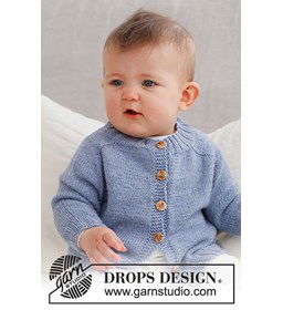 Babyvest Blue Pebbles gemaakt van knopen