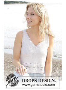 Damestop met kantpatroon en V-hals