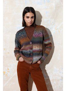 Damesvest met knoopsluiting en V-hals