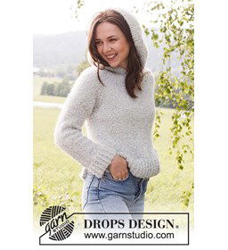 Damestrui Mist Cover met capuchon gemaakt van Drops Kid Silk