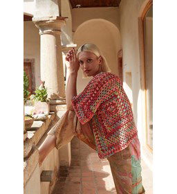 Vest in groot blokpatroon gemaakt van Lang Yarns Artsy