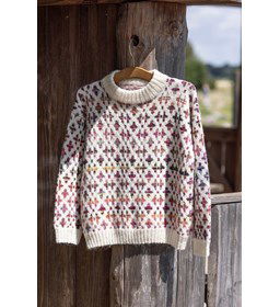 Damestrui met inbreipatroon gemaakt van Lang Yarns Baby alpaca