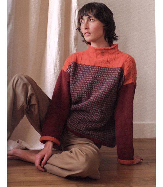 Breipatroon Damestrui met een in kleur afstekende pas