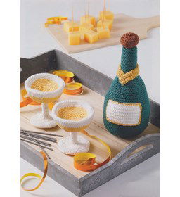 Fles met glazen gemaakt van Scheepjes Catona 50 - 100 gram