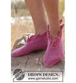 Gebreide sloffen  gemaakt van Drops Fabel