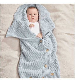 Heerlijk zachte gebreide rechte slaapzak gemaakt van Rondbreinaald nr 4,5