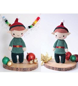 Pop kerstelf gemaakt van DMC borduurgaren 14