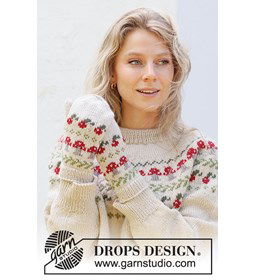 Wanten met herfstpatroon gemaakt van Drops Karisma