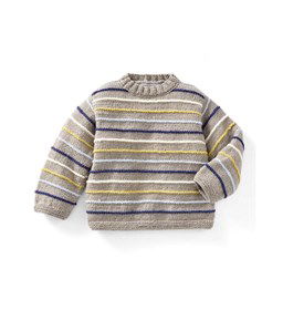 Kindertrui met gekleurde ribbels. gemaakt van Phildar Phil Partner 3,5