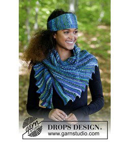 Omslagdoek en hoofdband gemaakt van Drops Fabel