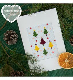 Kerstkaart gemaakt van DMC borduurgaren 11