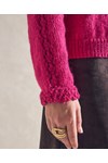 Breipatroon damesvest met luxe biezen van andere kant