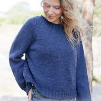 Top-down gebreide trui met raglanmouwen