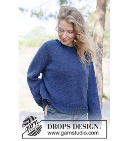 Top-down gebreide trui met raglanmouwen gemaakt van Rondbreinaald nr 5