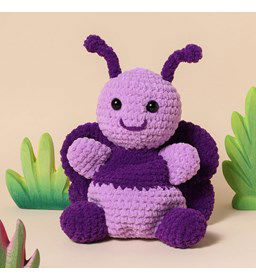 Kroeltje Vlinder Veerle gemaakt van IJzerdraad en Chenille