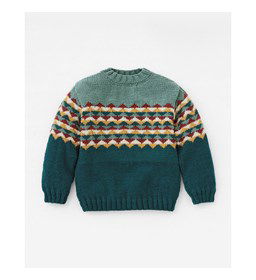 Kindertrui met driehoekig Noors patroon gemaakt van Phildar Phil merinos 3,5