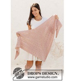 Omslagdoek gemaakt van DROPS Sky