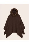 Breipatroon wijde poncho met capuchon van andere kant