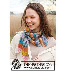 Driehoekige sjaal gemaakt van Drops Fabel
