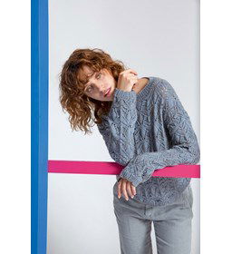 Damestrui met tulpvormig ajourpatroon gemaakt van Lang Yarns Vaya