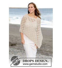Poncho gemaakt van Drops Bomull lin