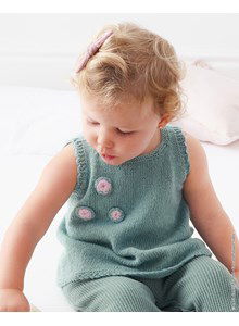 Meisjes top mouwloos met gehaakte bloemetjes