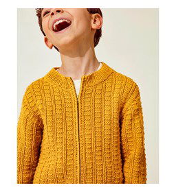 Jongensvest met verticaal lijnenmotief gemaakt van Rits deelbaar