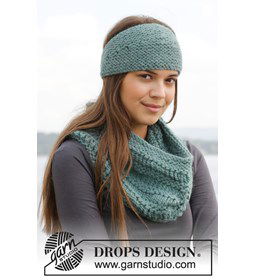 Gebreid halswarmer en hoofdband gemaakt van Rondbreinaald nr 9